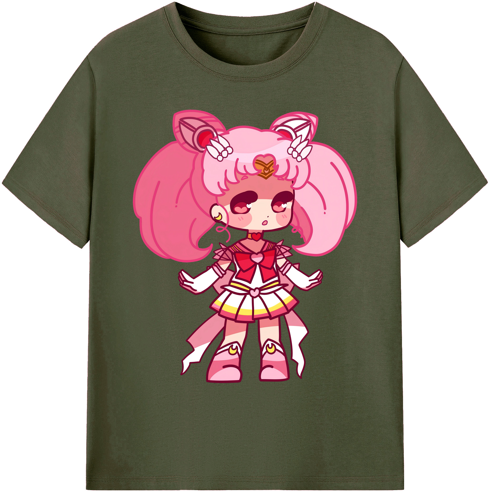 （画像用） 美少女戦士セーラームーン ちびうさ Sailor Moon Chibiusa Tsukino Usagi Small Lady Serenity 綿100％ メンズ半袖Tシャツ｜肌触りやわらか＆通気性